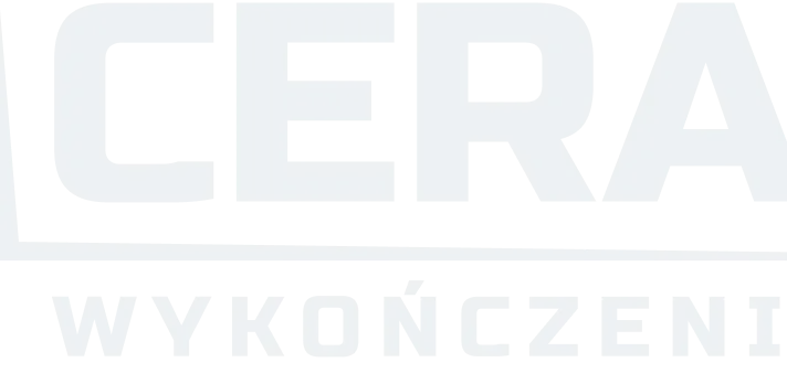 Logotyp z napisem CERA nad kreską i WYKOŃCZEŃ poniżej